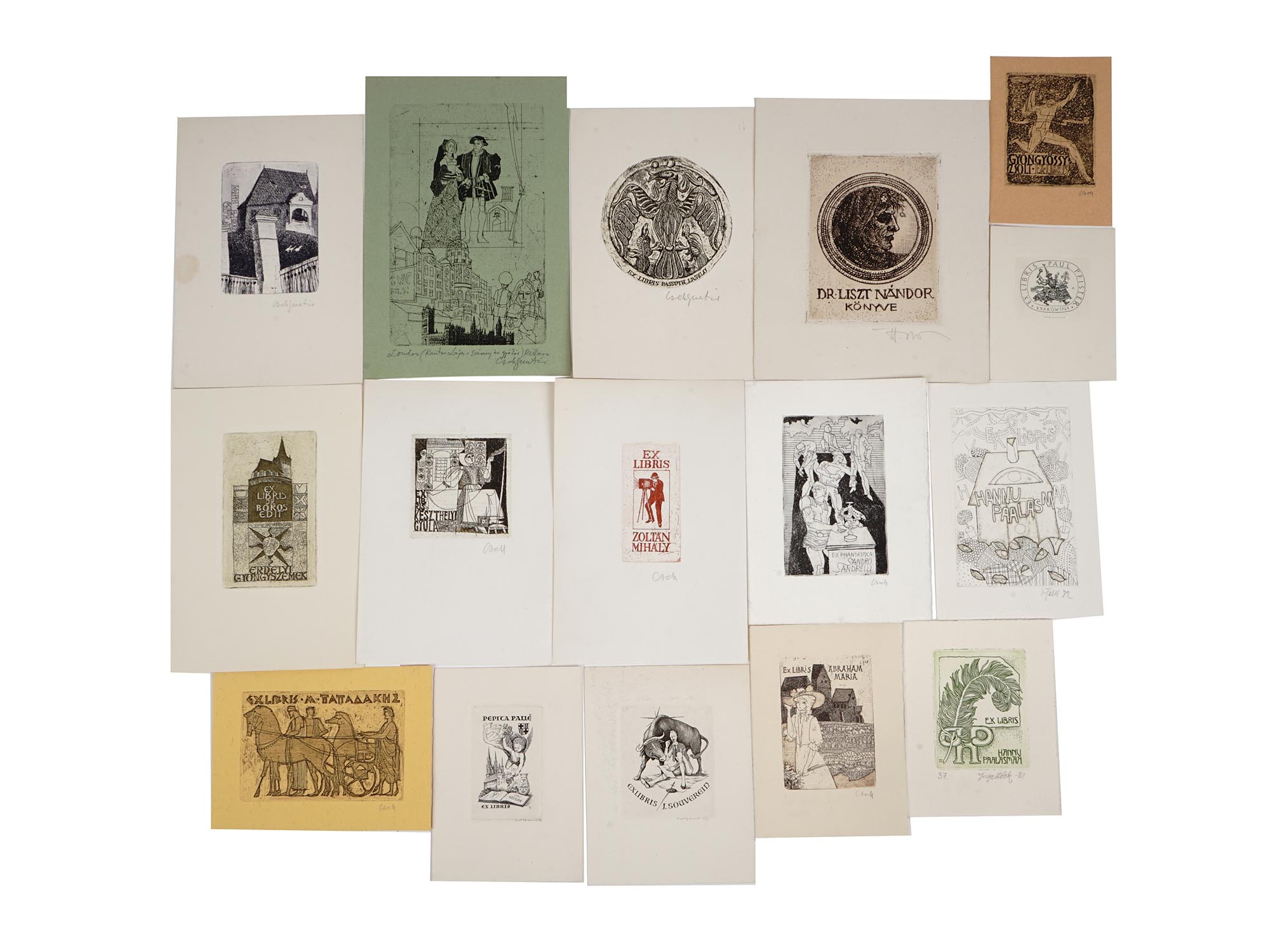 COLLECTION OF 16 EUROPEAN MID CENTURY BOOKPLATES PIC-0